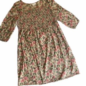 Ellos Floral Pink and Green Women's Dress